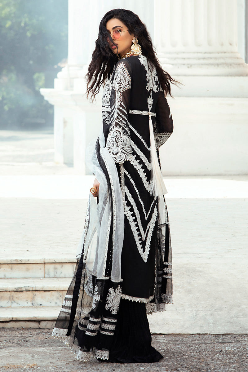 Mushq Embroidered Chikankari Cotton Net 3 piece Unstitched Suit - MCK-1-Kanwal