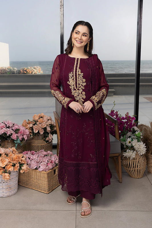 Luxe By Azure Embroidered Suits Unstitched 4 Piece AS-106 Carnelien - Eid Collection