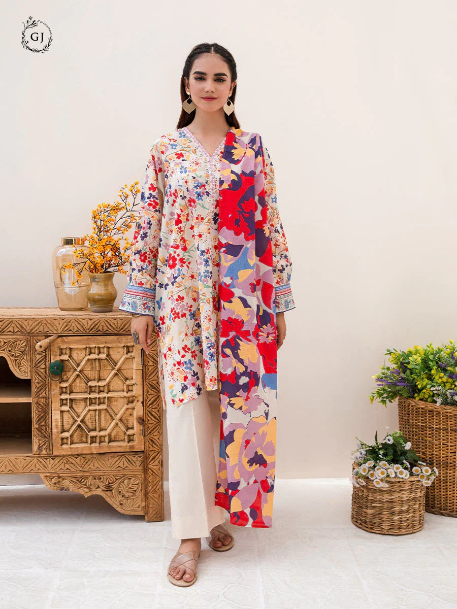 Aviva by GJ Digital Printed Lawn 2 piece Unstitched - GJAV23-A10