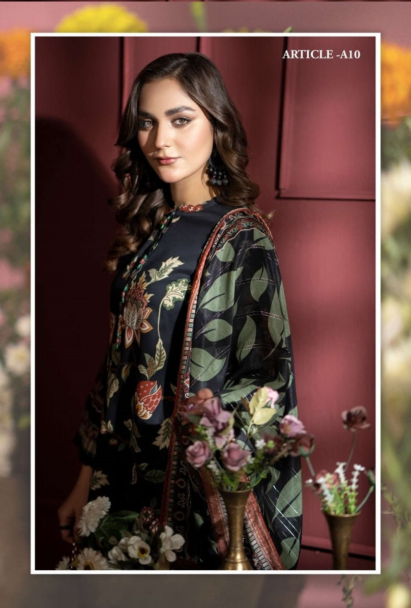 Pairoz by GJC Printed Lawn 3 piece Unstitched dress - PGJ-A10