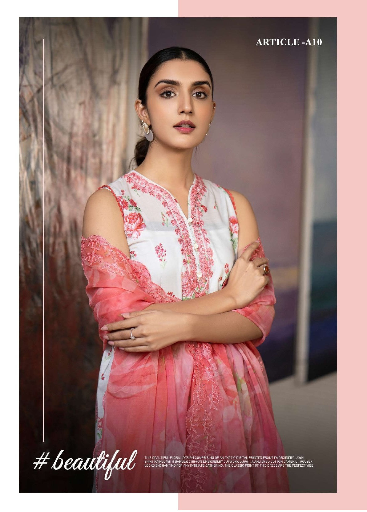 Mishaal by Gulljee Embroidered Lawn 3 piece Unstitched Dress - GJM11 - A10 - Summer Collection