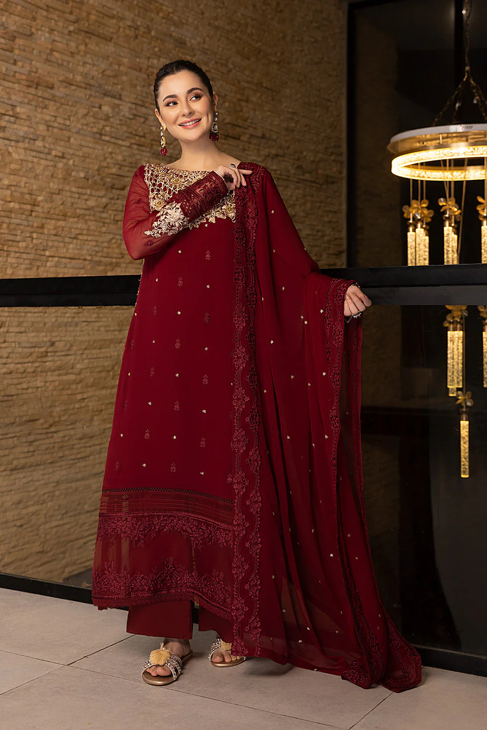 Luxe By Azure Embroidered Suits Unstitched 4 Piece AS-111 Mookaite - Eid Collection