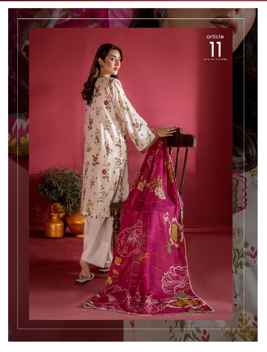 Evelyn by Gulljee Embroidered Lawn 3 piece Unstitched Dress - EVL3P2511
