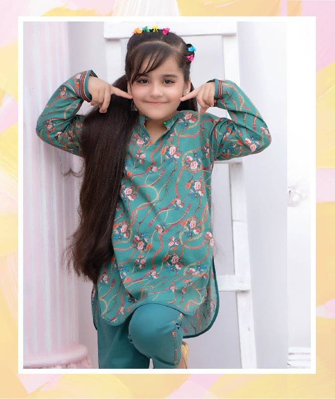 Regalia Textiles Printed Girls Lawn Suits Unstitched 2 Piece RGK-11 - Summer Collection