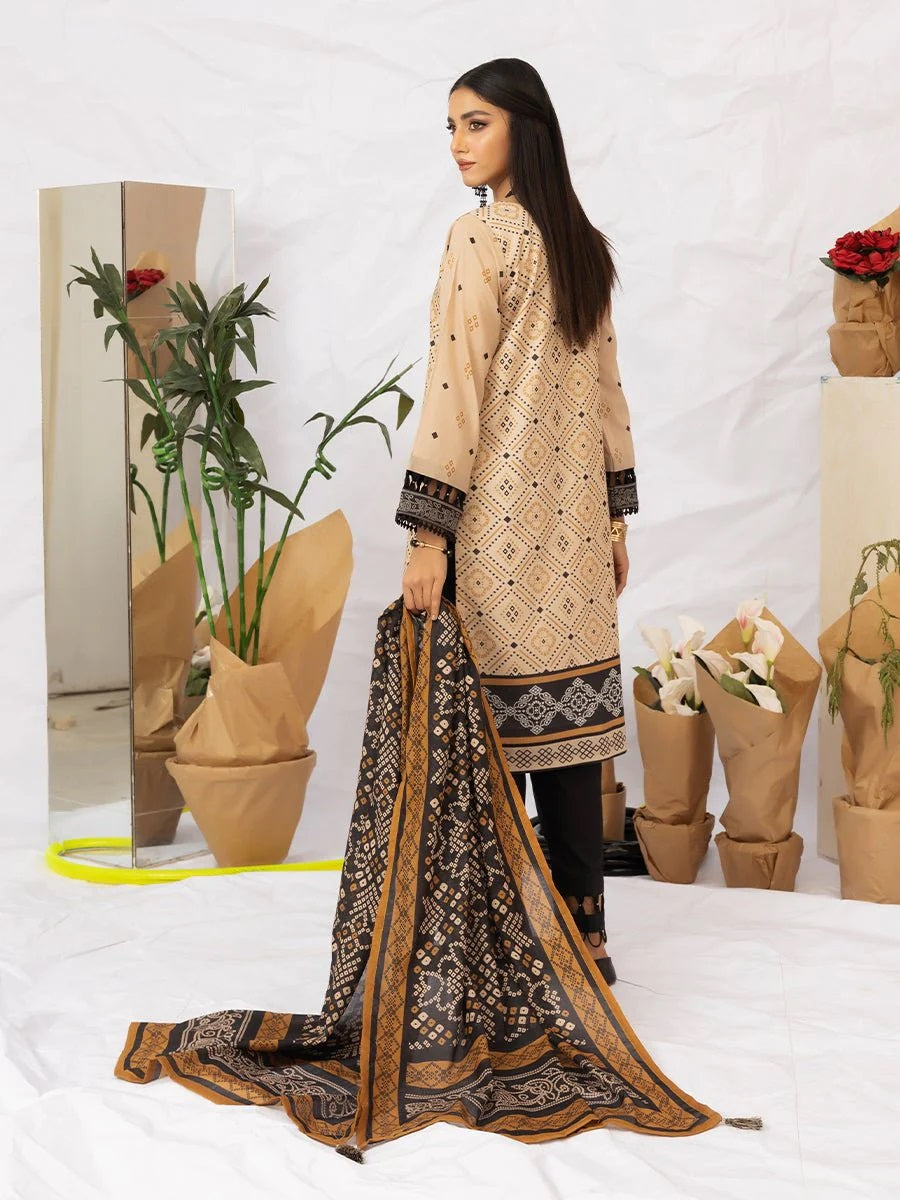 Aghaaz by Salitex Printed Lawn Dress 3 Piece Unstitched - UNS23AC011UT