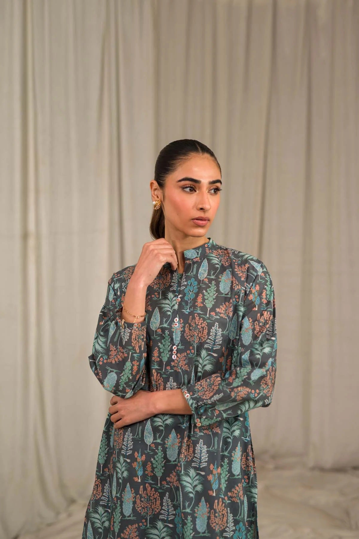 Sahar Printed Lawn Suits Unstitched 2 Piece SHR-S24-PL-V1-11 - Summer Collection