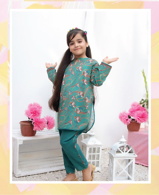 Regalia Textiles Printed Girls Lawn Suits Unstitched 2 Piece RGK-11 - Summer Collection