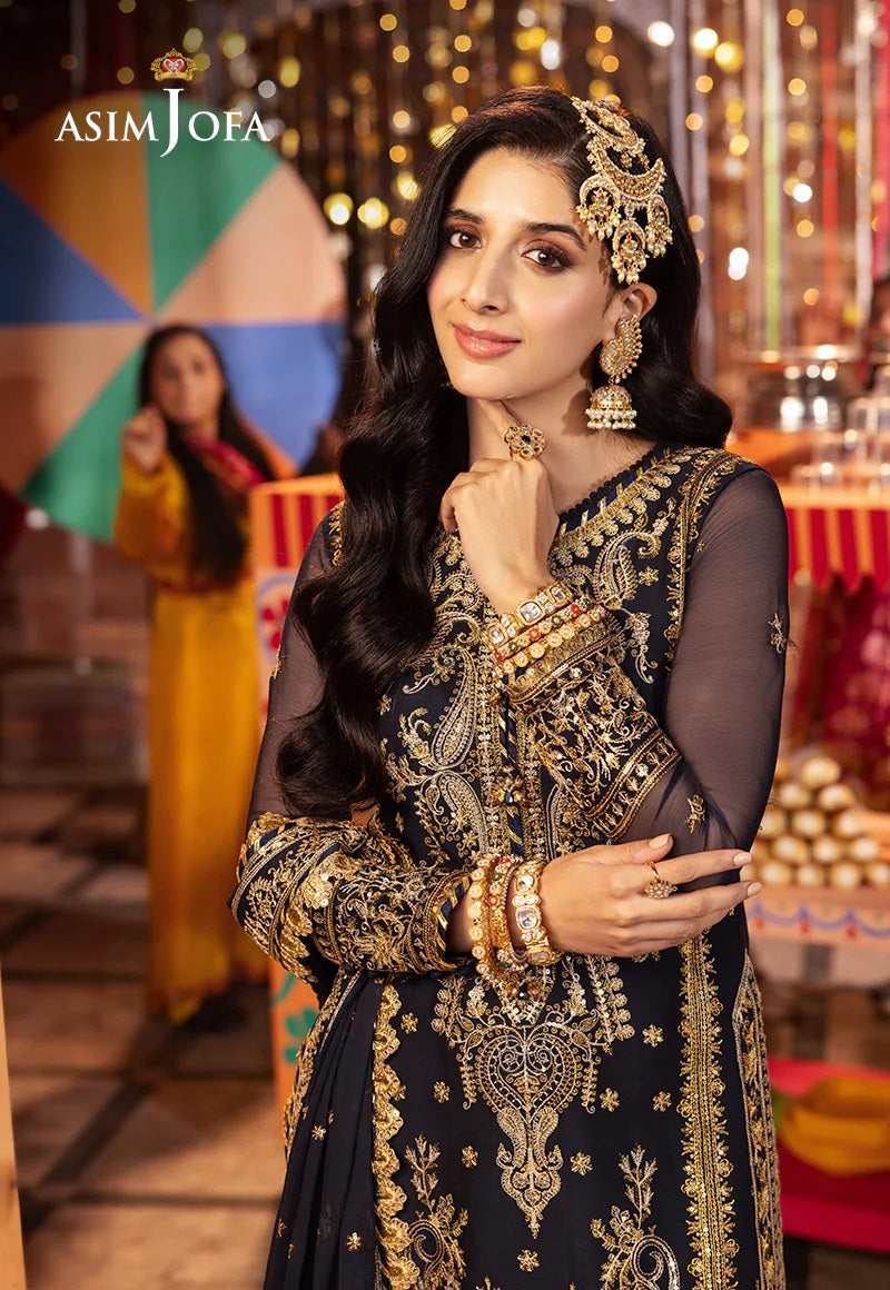 Chamak Damak by Asim Jofa Embroidered Suits Unstitched 3 Piece AJCD-11 - Festive Collection