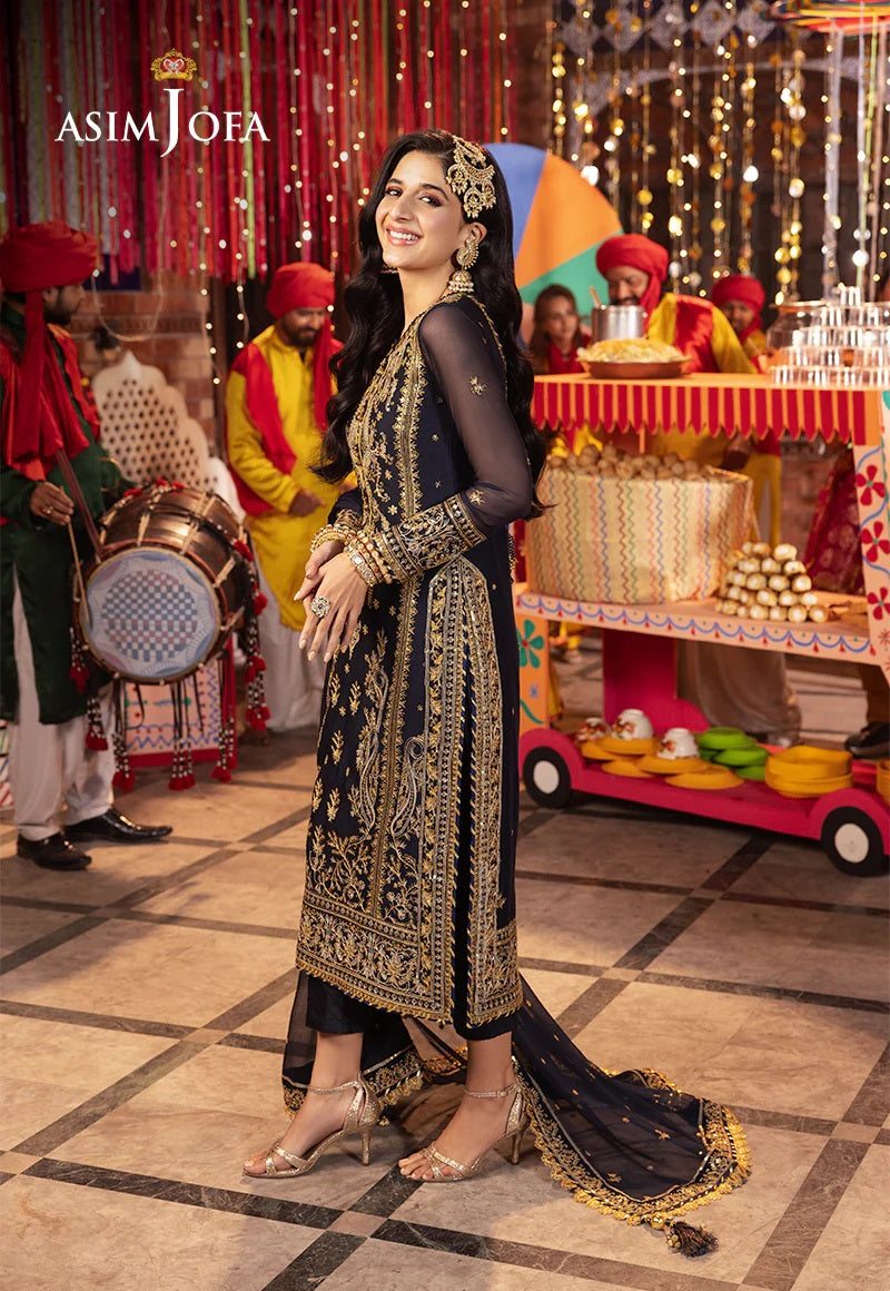 Chamak Damak by Asim Jofa Embroidered Suits Unstitched 3 Piece AJCD-11 - Festive Collection