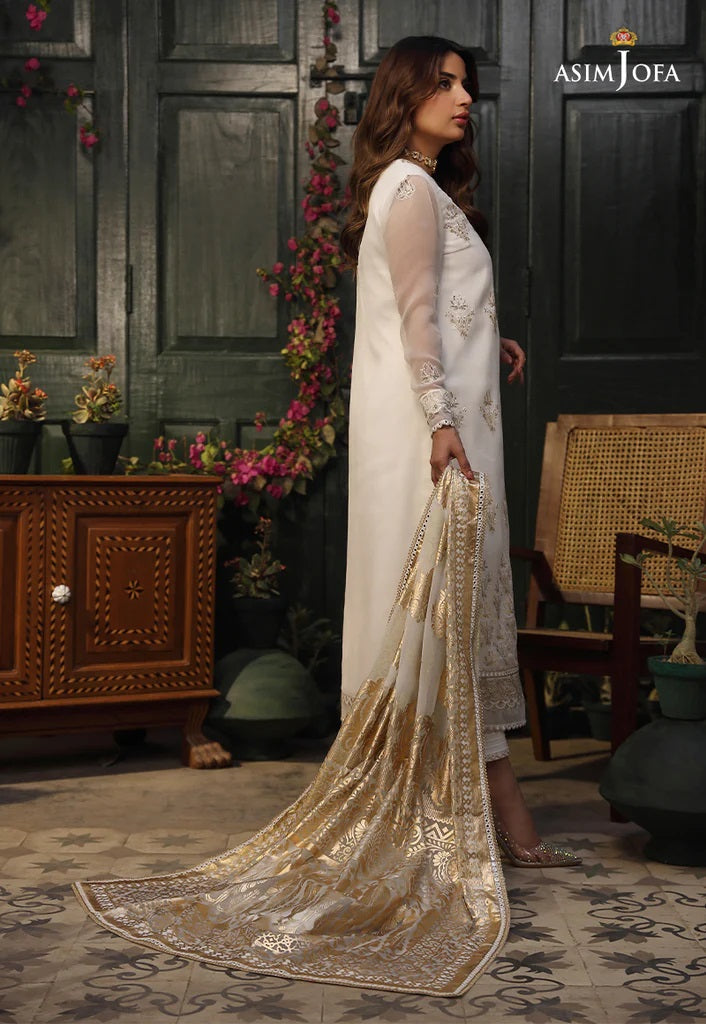 Zarq Barq By Asim Jofa Embroidered Suits Unstitched 3 Piece AJZB-12 - Eid Collection