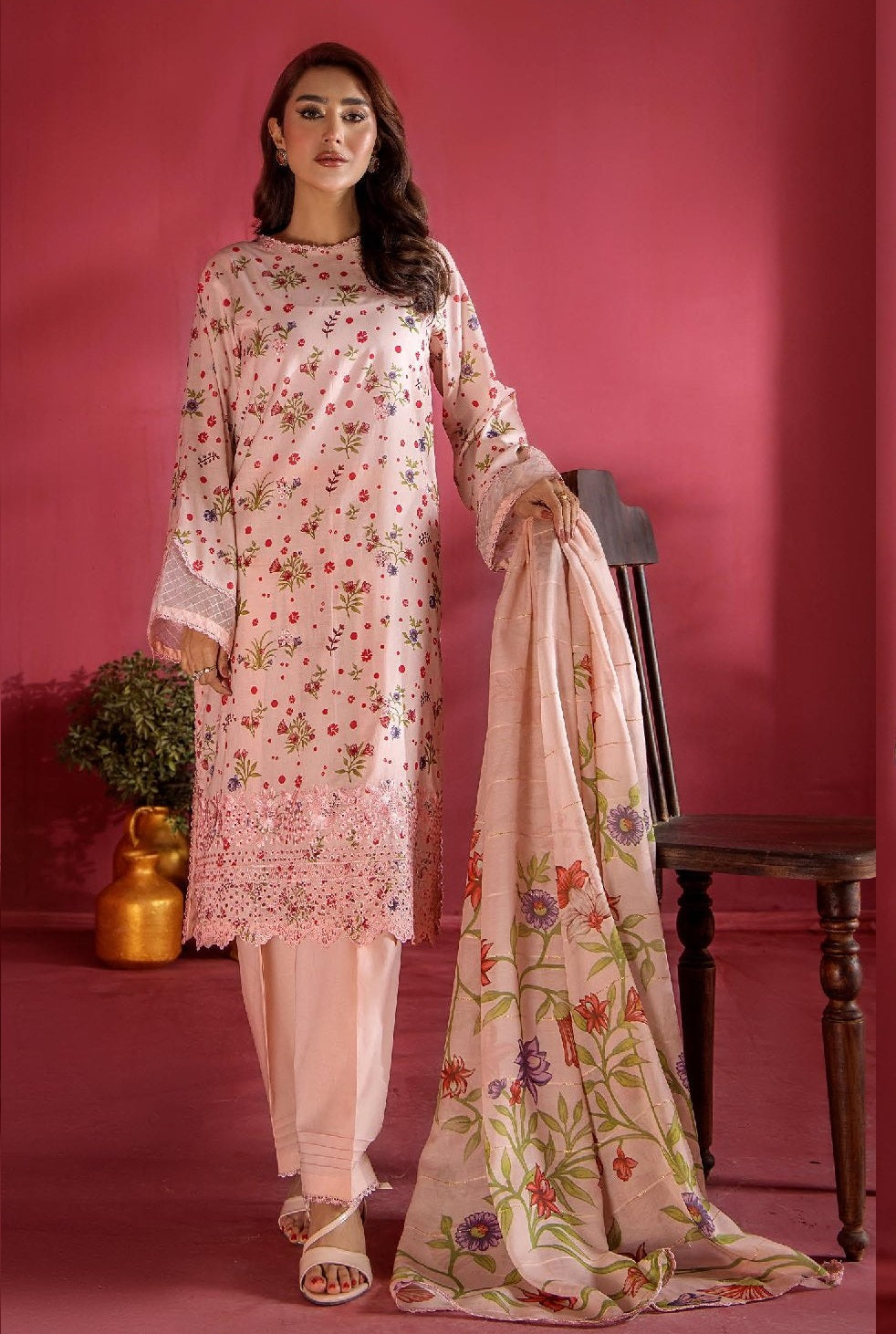 Evelyn by Gulljee Embroidered Lawn 3 piece Unstitched Dress - EVL3P2512