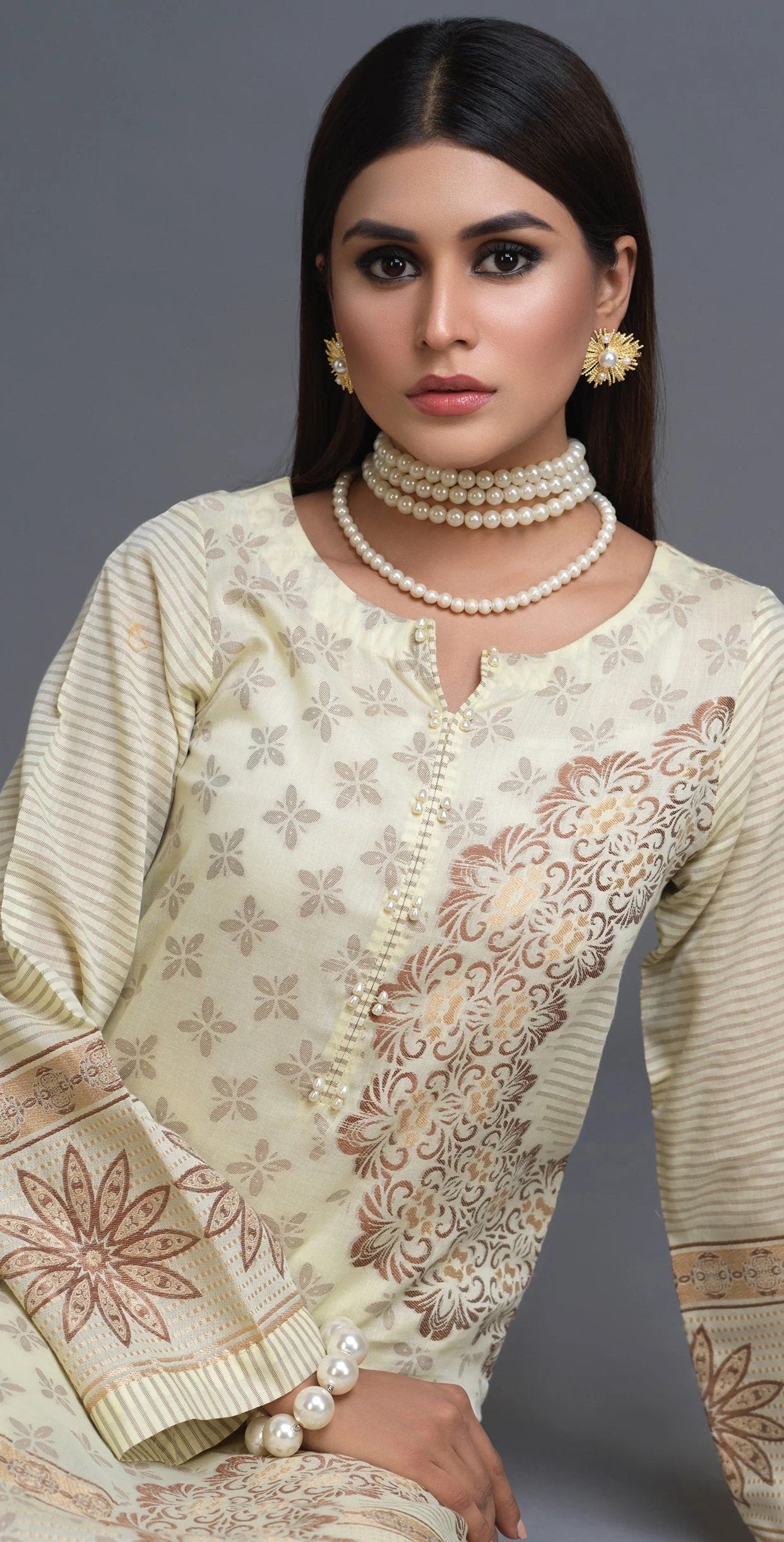 Khanak by Salitex Jacquard Lawn Kurties 1 Piece Unstitched SKCP-12b