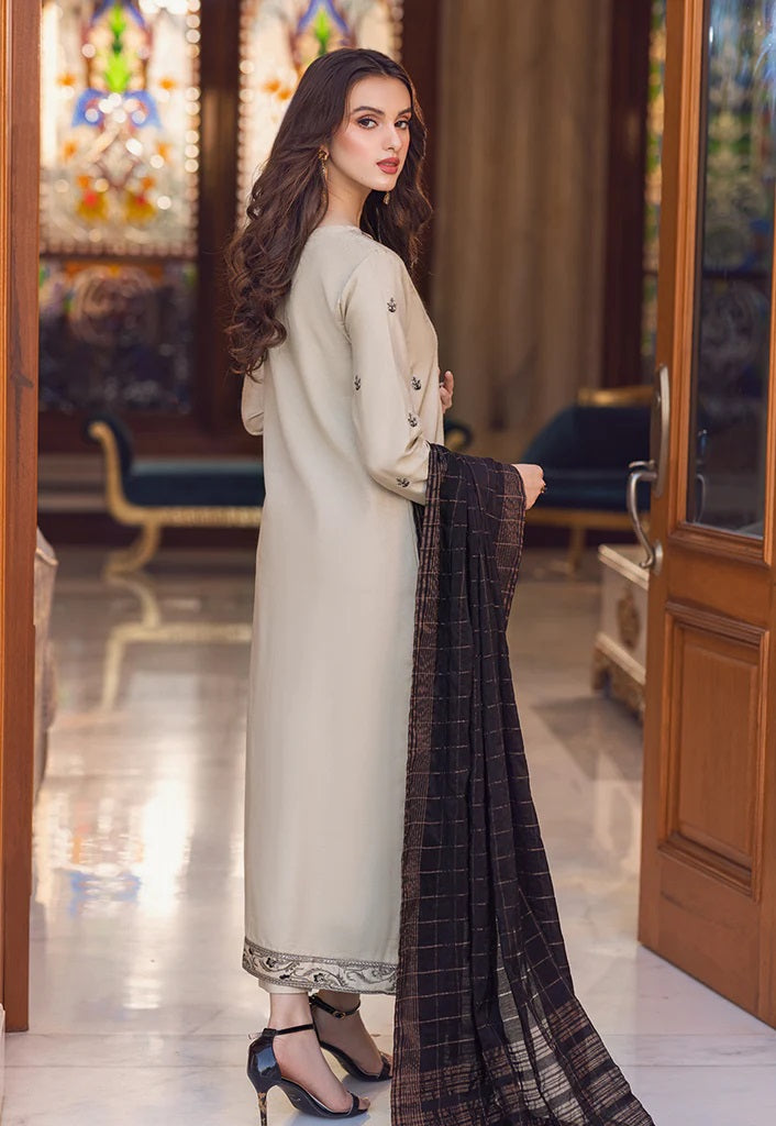 Essential Cambric By Asim Jofa Embroidered Cotton Silk Suit Unstitched 3 Piece AJP-13 - Summer Collection