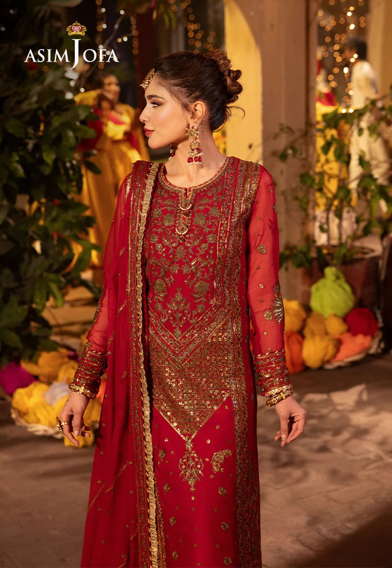 Chamak Damak by Asim Jofa Embroidered Suits Unstitched 3 Piece AJCD-13 - Festive Collection