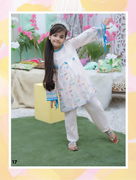 Regalia Textiles Printed Girls Lawn Suits Unstitched 2 Piece RGK-14 - Summer Collection