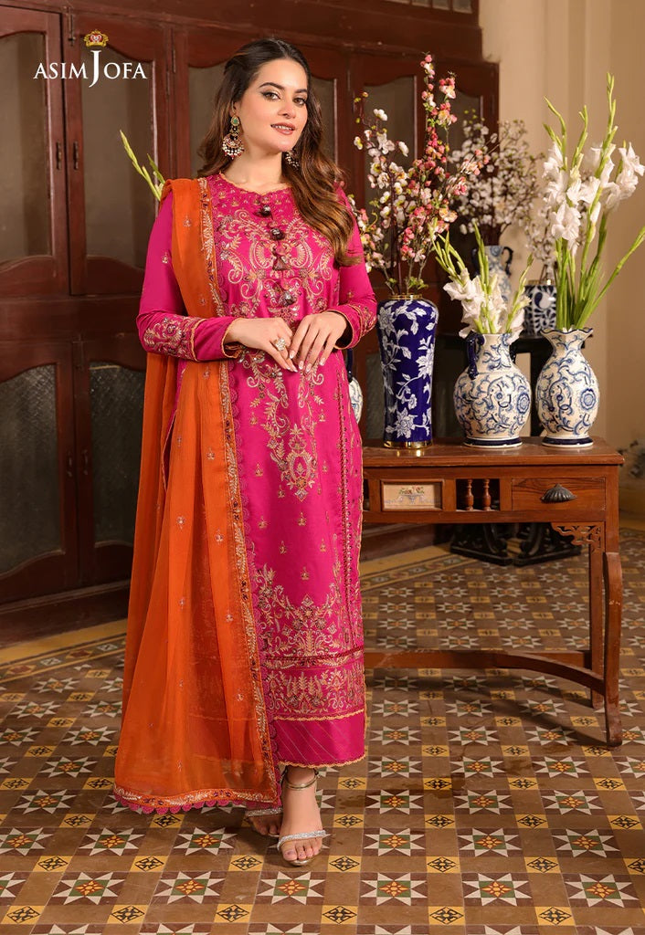 Zarq Barq By Asim Jofa Embroidered Suits Unstitched 3 Piece AJZB-15 - Eid Collection