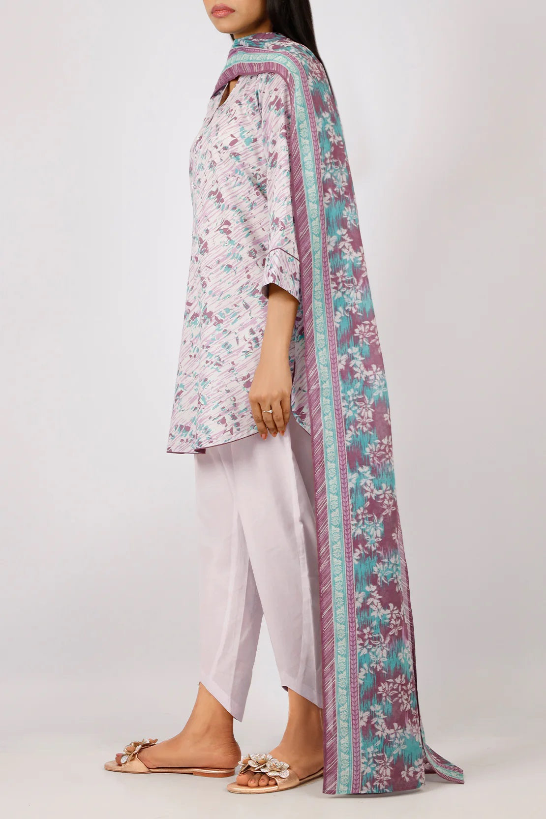 Saya Digital Printed Lawn 3 piece Unstitched Dress - U01-25268-15B
