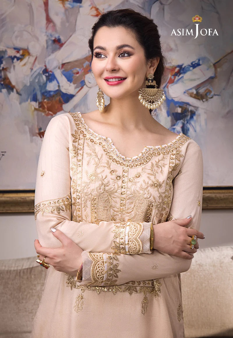 Asim Jofa Zari Sitara Embroidered Raw Silk Unstitched 1 Piece Shirt - AJZS 15