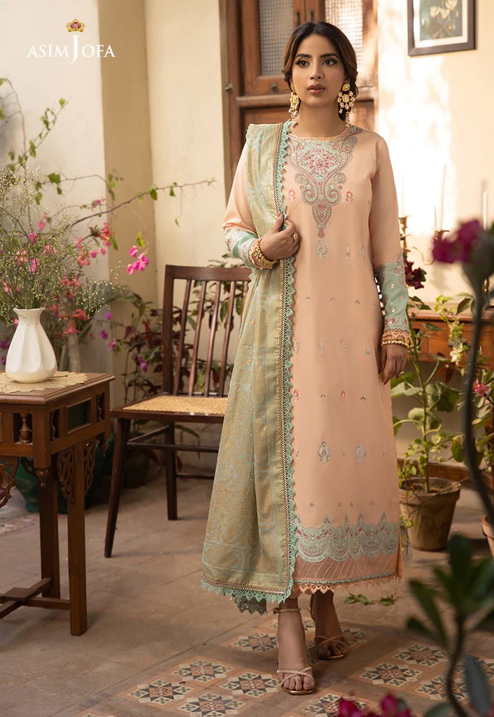 Zarq Barq By Asim Jofa Embroidered Suits Unstitched 3 Piece AJZB-16 - Eid Collection