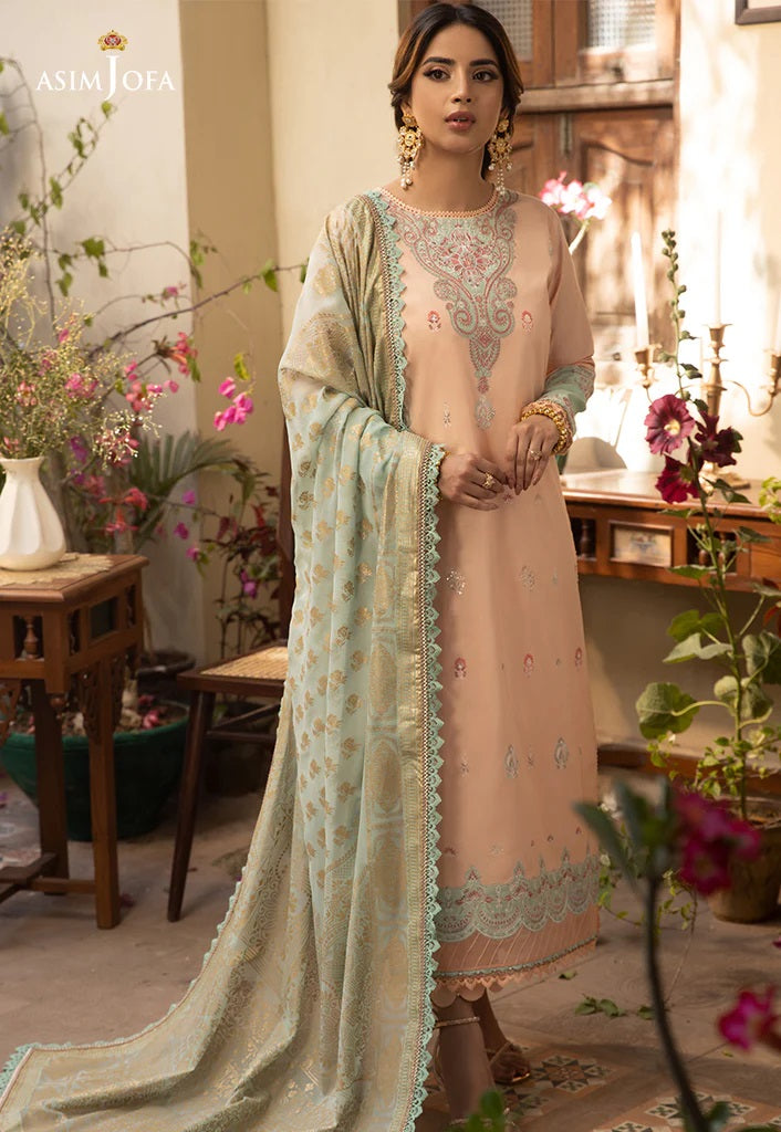 Zarq Barq By Asim Jofa Embroidered Suits Unstitched 3 Piece AJZB-16 - Eid Collection
