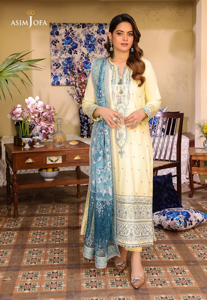 Zarq Barq By Asim Jofa Embroidered Suits Unstitched 3 Piece AJZB-17 - Eid Collection