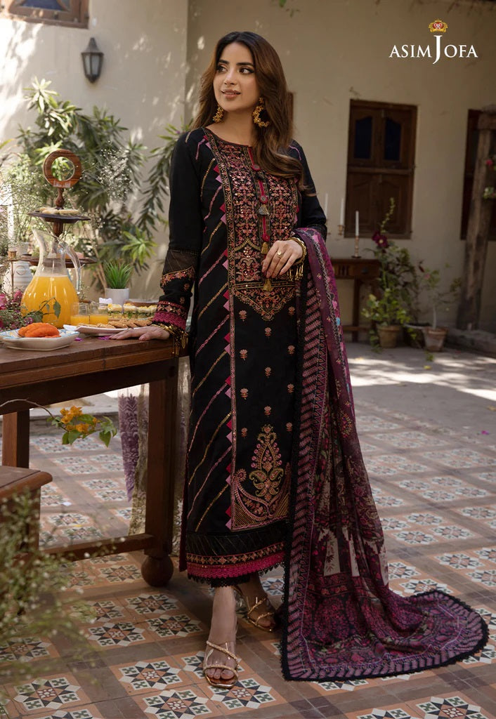 Zarq Barq By Asim Jofa Embroidered Suits Unstitched 3 Piece AJZB-18 - Eid Collection