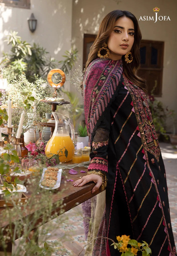 Zarq Barq By Asim Jofa Embroidered Suits Unstitched 3 Piece AJZB-18 - Eid Collection