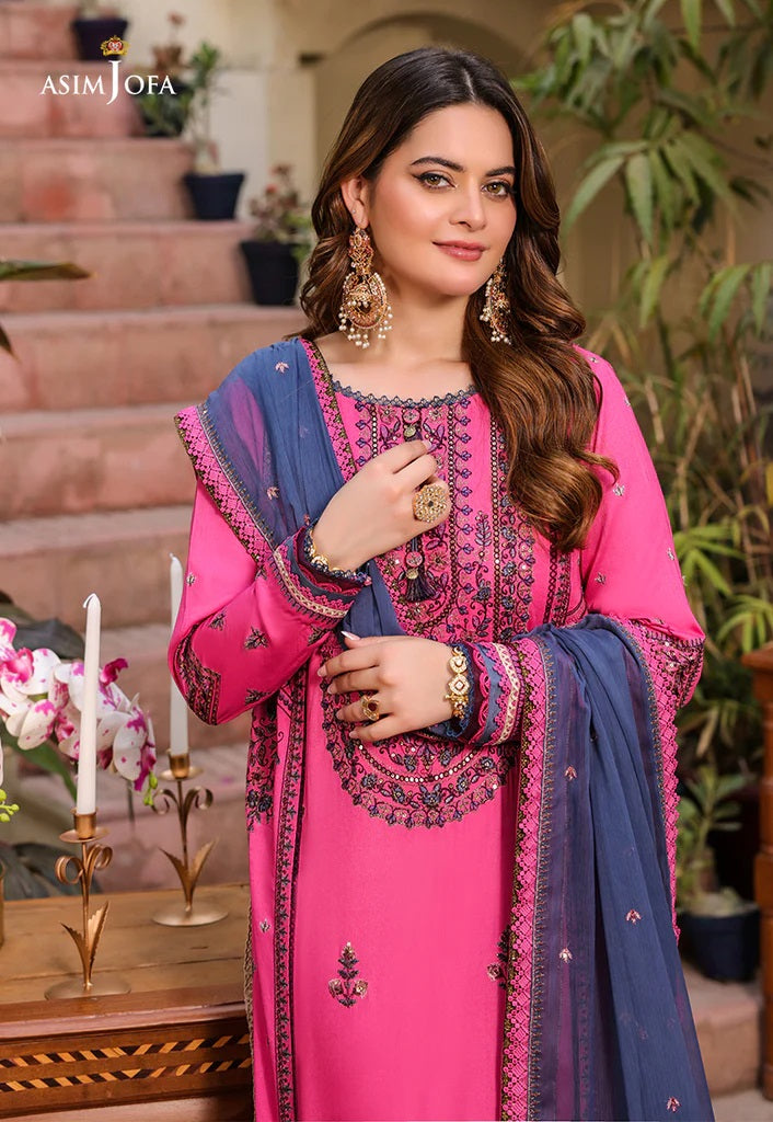 Zarq Barq By Asim Jofa Embroidered Suits Unstitched 3 Piece AJZB-19 - Eid Collection