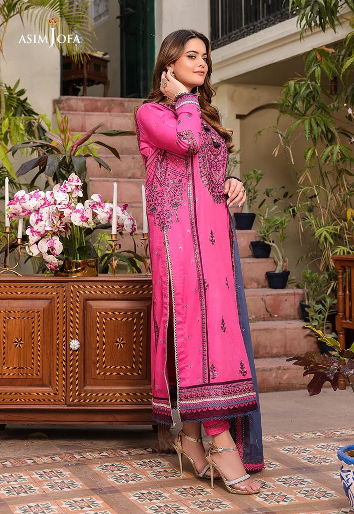 Zarq Barq By Asim Jofa Embroidered Suits Unstitched 3 Piece AJZB-19 - Eid Collection