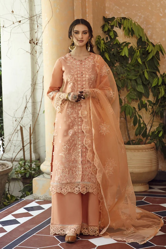 Meena Kumari By Aabyaan Embroidered Chikankari Lawn 3pc Suits Unstitched AB-01 Jahan Ara