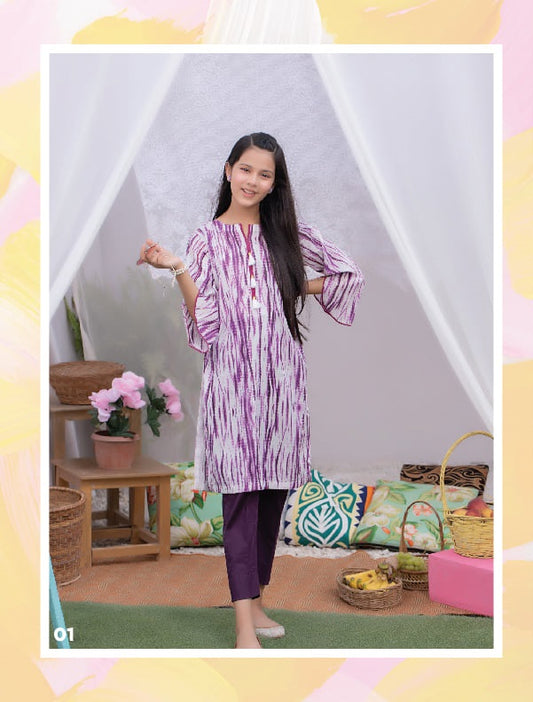 Regalia Textiles Printed Girls Lawn Suits Unstitched 2 Piece RGK-01 - Summer Collection