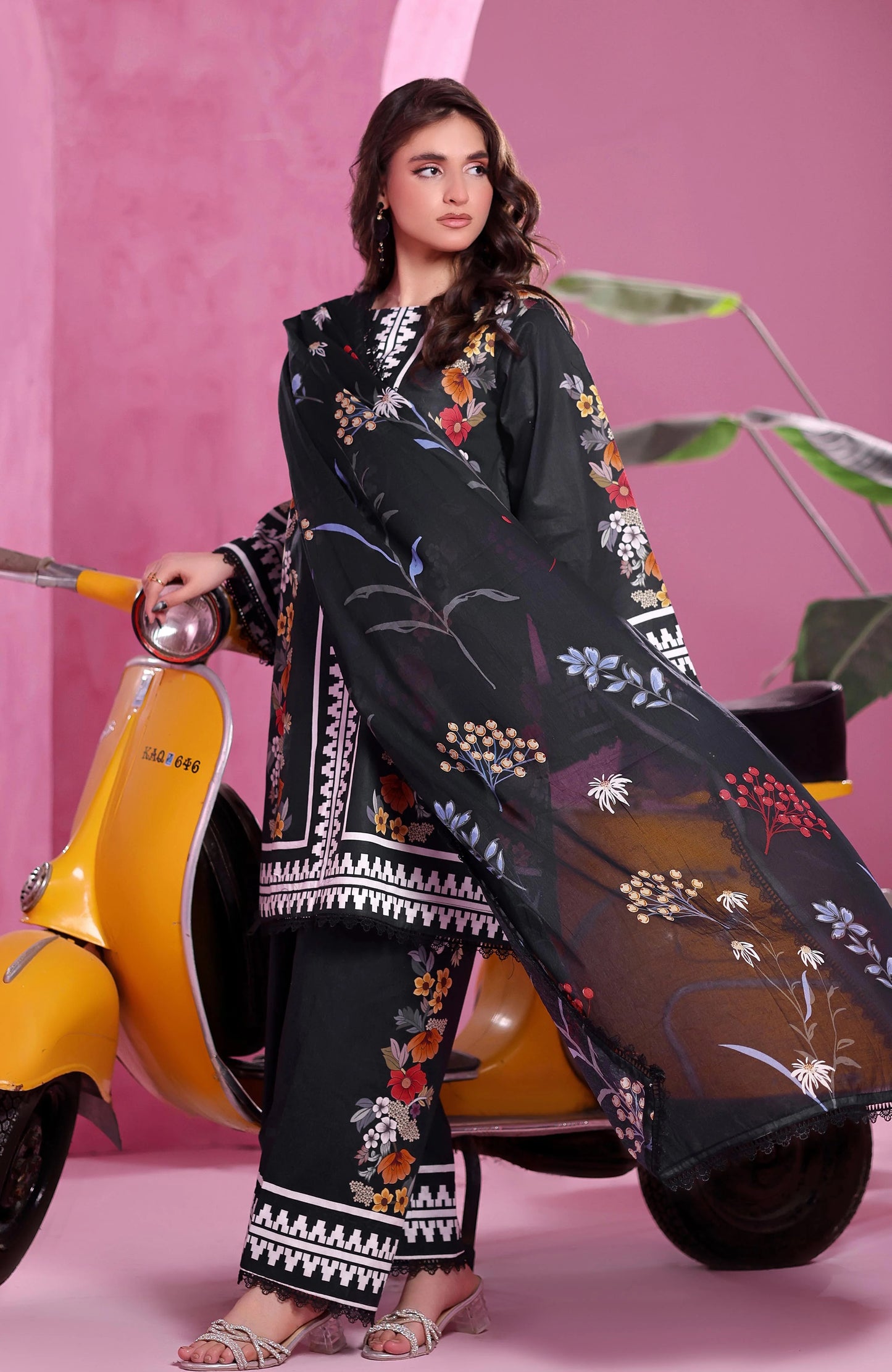 Coco Cords by Alzohaib Printed Cambric 3pc Dress Unstitched - CCC2-2501