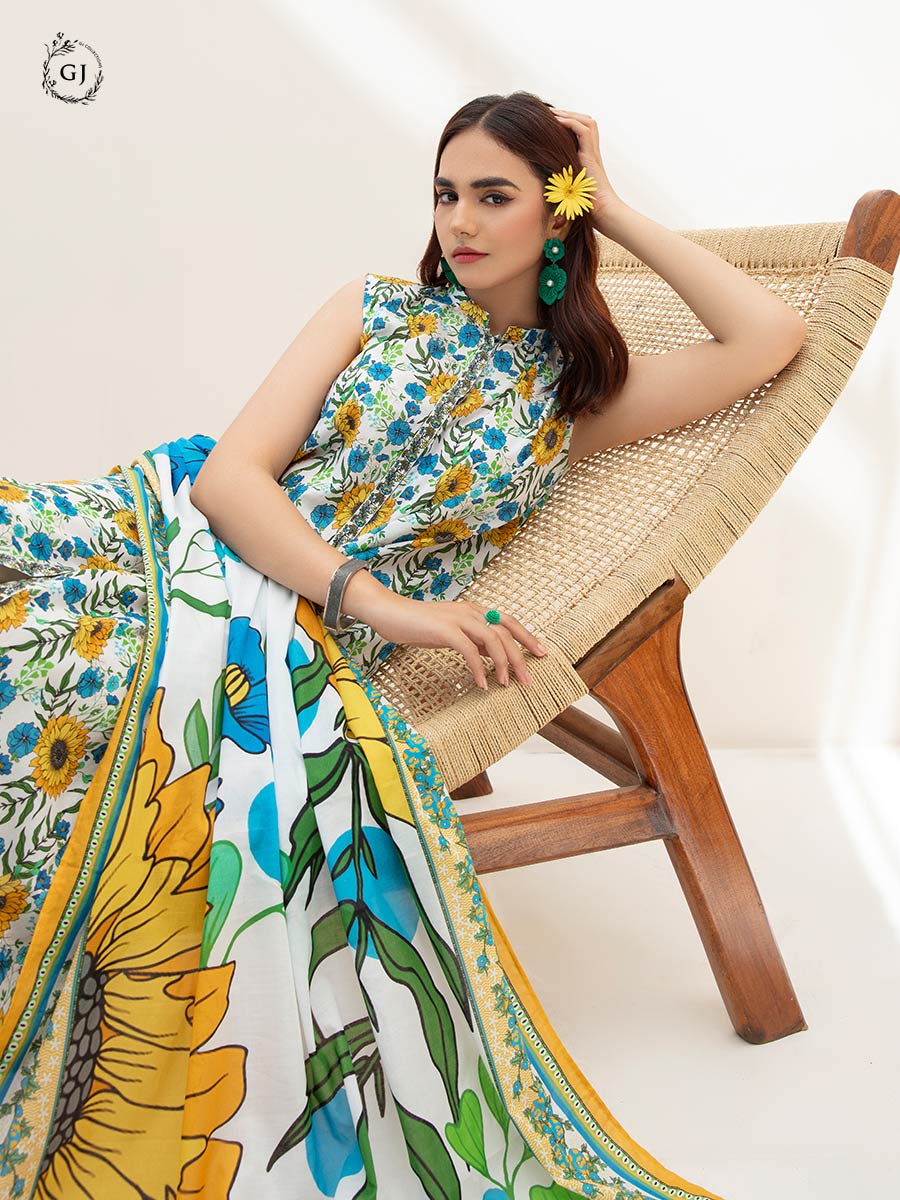 Aviva by GJ Digital Printed Lawn 2 piece Unstitched - GJAV23-A1