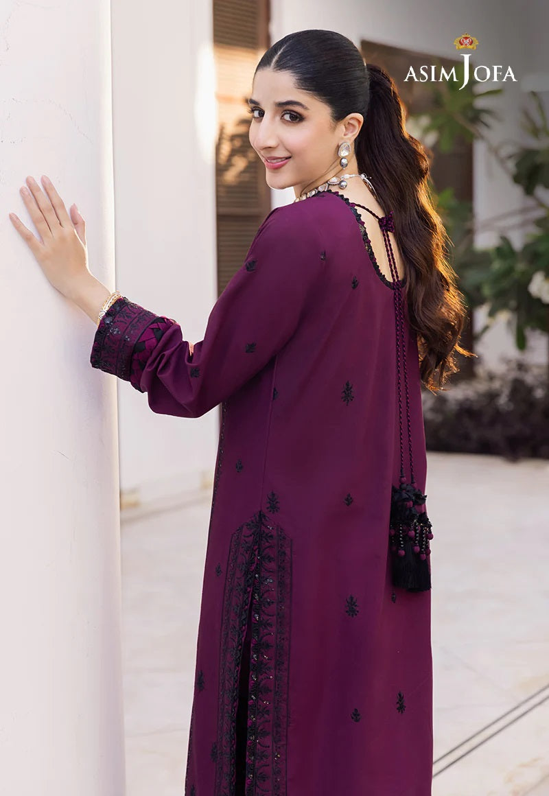 Asim Jofa Zari Sitara Embroidered Chanderi Cotton Unstitched 1 Piece Shirt - AJZS 01