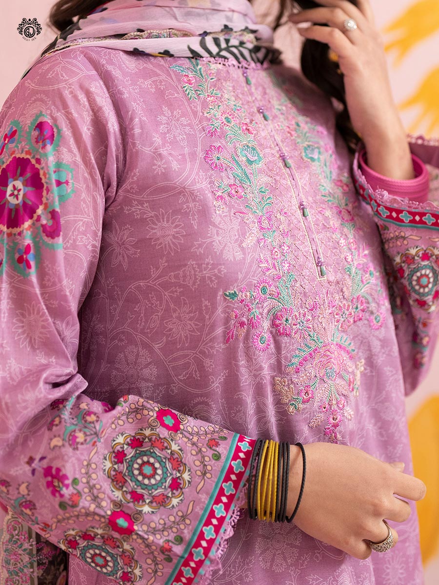 Rang Pasand by Gulljee Embroidered Lawn Unstitched 3 Piece Dress - GRP2406A1