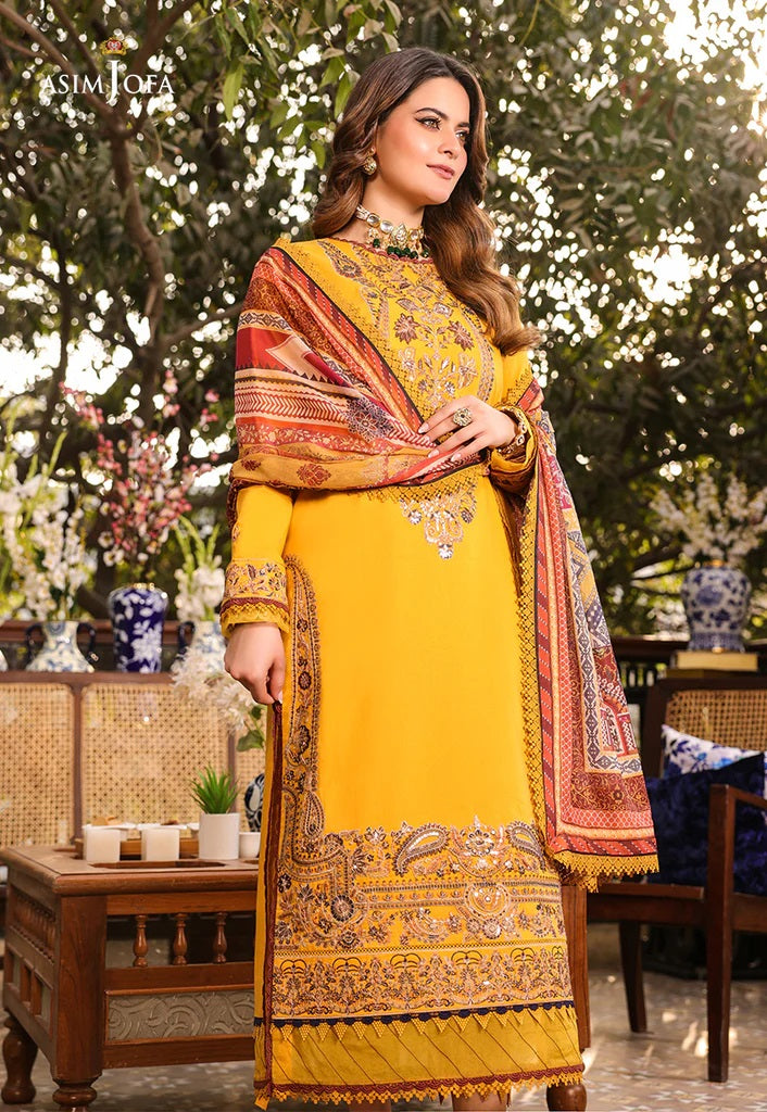 Zarq Barq By Asim Jofa Embroidered Suits Unstitched 3 Piece AJZB-01 - Eid Collection