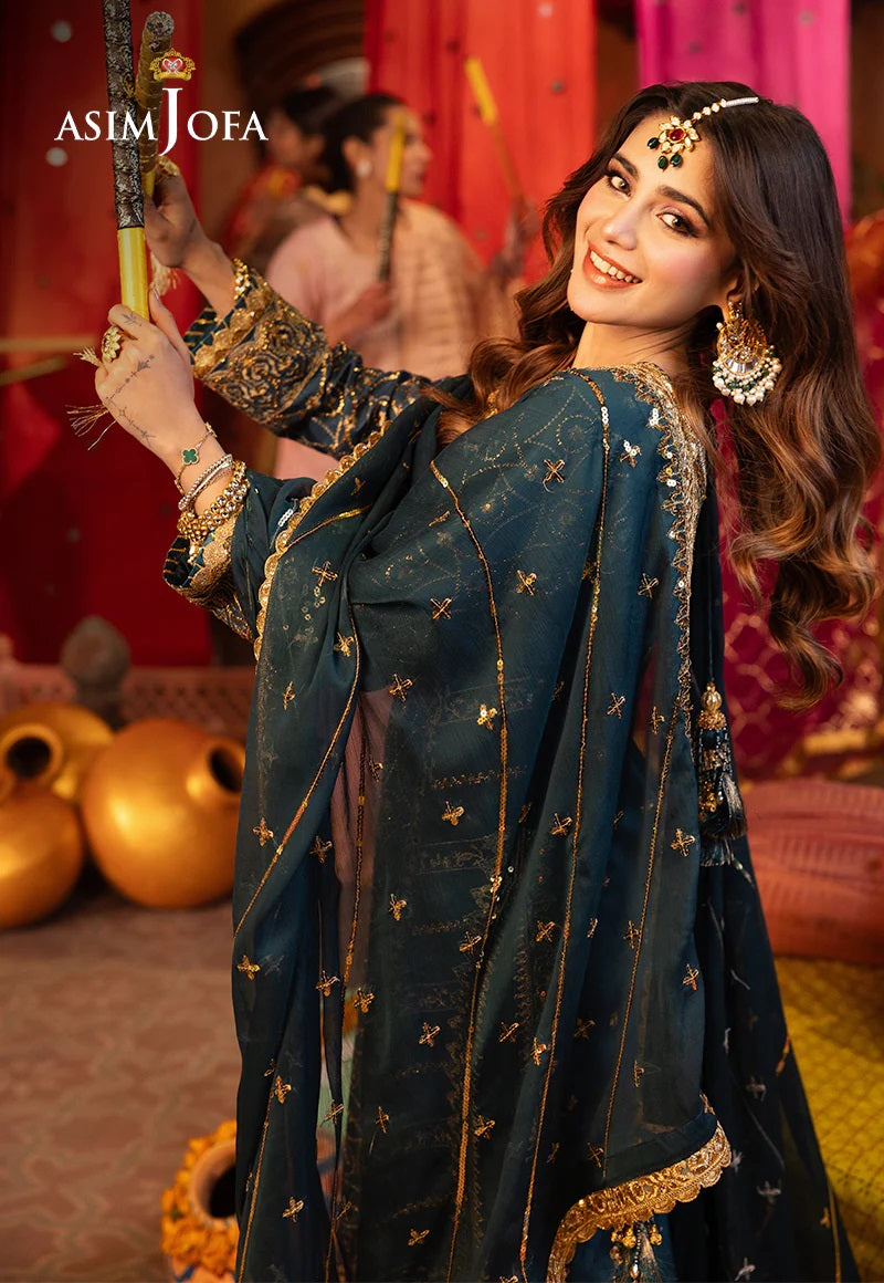 Chamak Damak by Asim Jofa Embroidered Suits Unstitched 3 Piece AJCD-01 - Festive Collection