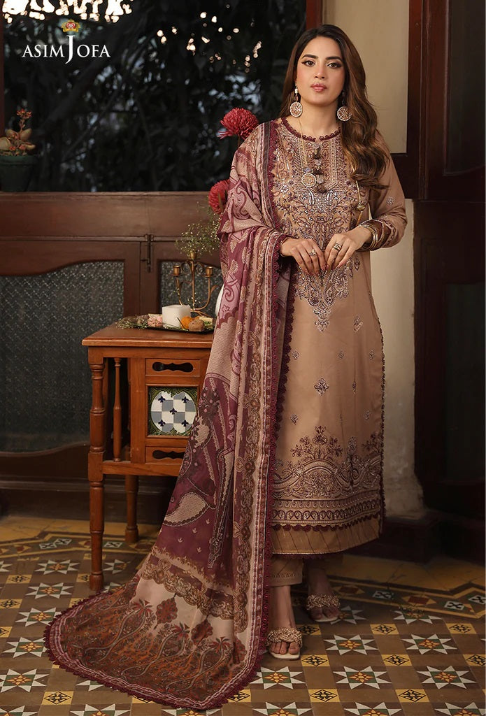 Zarq Barq By Asim Jofa Embroidered Suits Unstitched 3 Piece AJZB-20 - Eid Collection