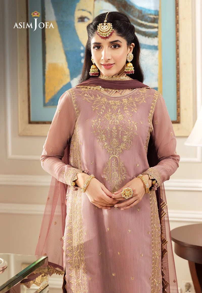 Asim Jofa Zari Sitara Embroidered Chanderi Cotton Unstitched 2 Piece Dress - AJZS 20