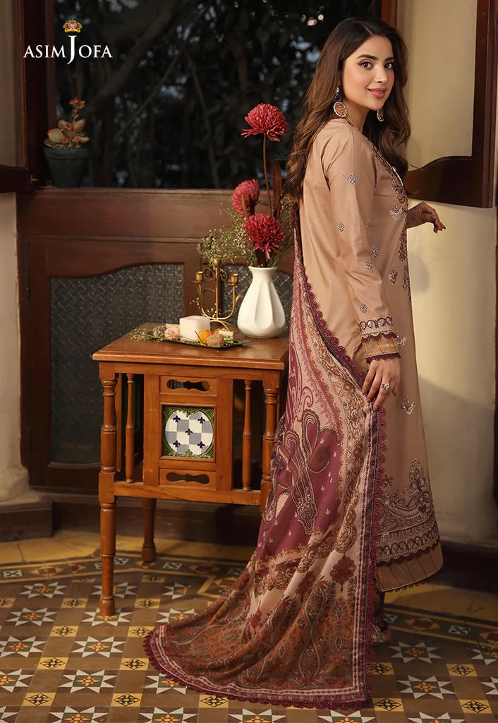 Zarq Barq By Asim Jofa Embroidered Suits Unstitched 3 Piece AJZB-20 - Eid Collection