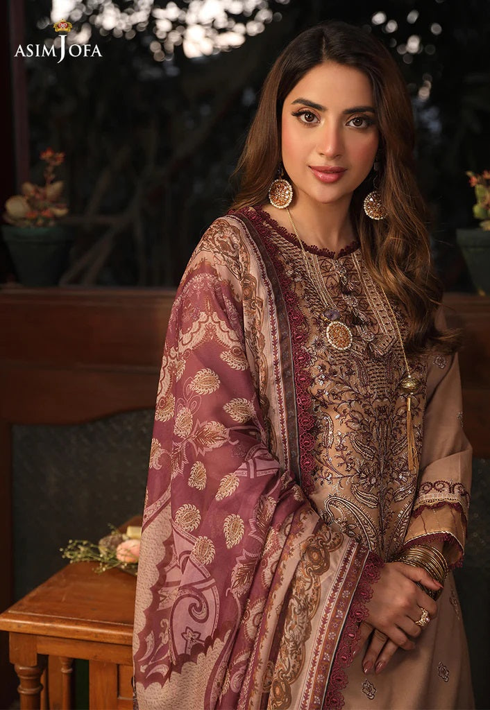 Zarq Barq By Asim Jofa Embroidered Suits Unstitched 3 Piece AJZB-20 - Eid Collection
