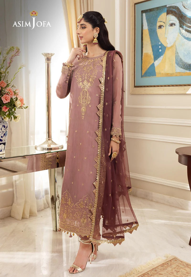 Asim Jofa Zari Sitara Embroidered Chanderi Cotton Unstitched 2 Piece Dress - AJZS 20