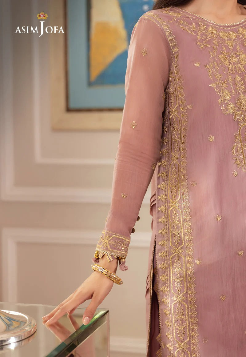 Asim Jofa Zari Sitara Embroidered Chanderi Cotton Unstitched 2 Piece Dress - AJZS 20