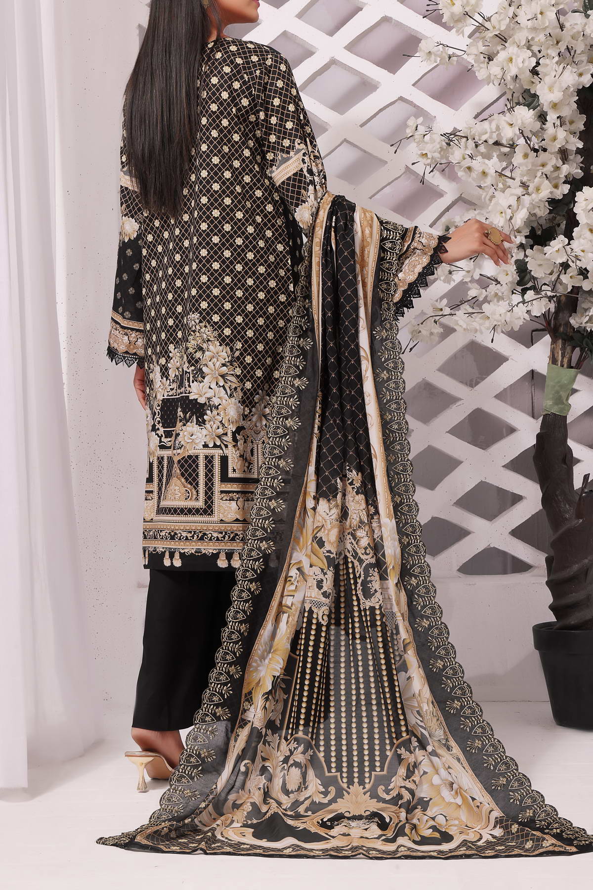 Misri by VS Textile Embroidered Lawn 3pc Unstitched Dress - D218
