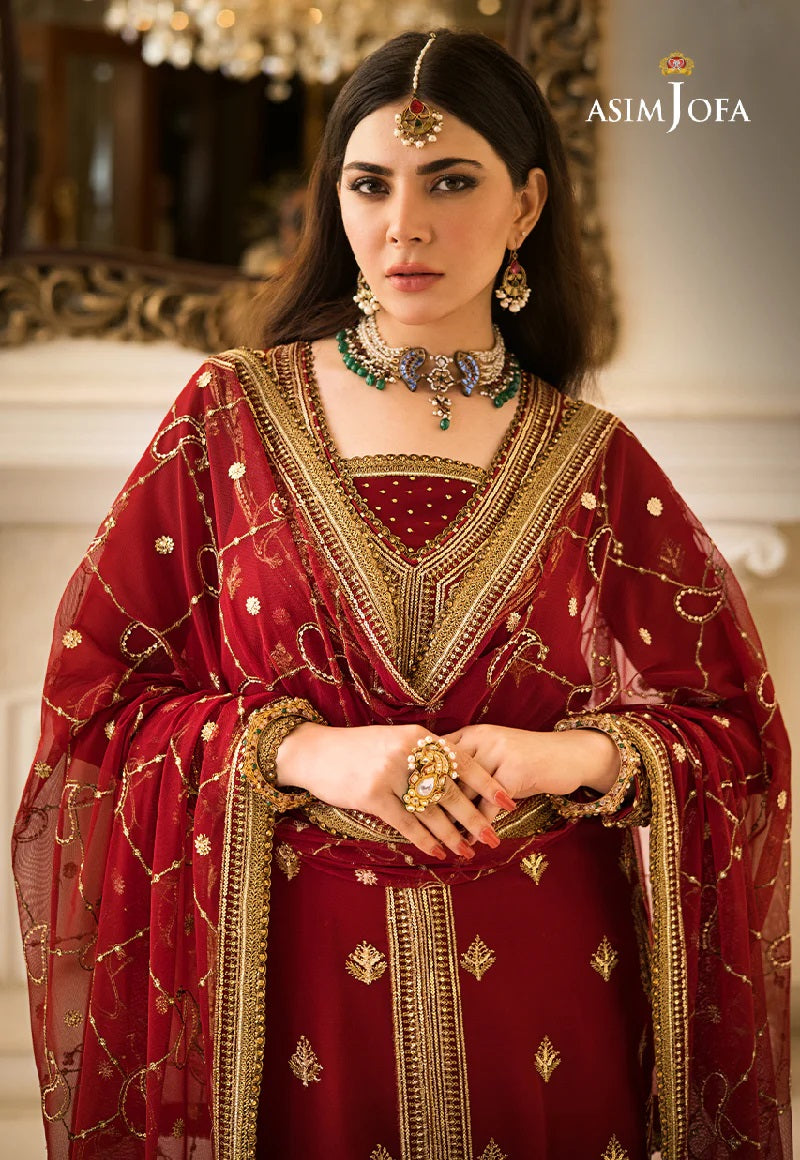Asim Jofa Zari Sitara Embroidered Chiffon Georgette Unstitched 2 Piece Dress - AJZS 21