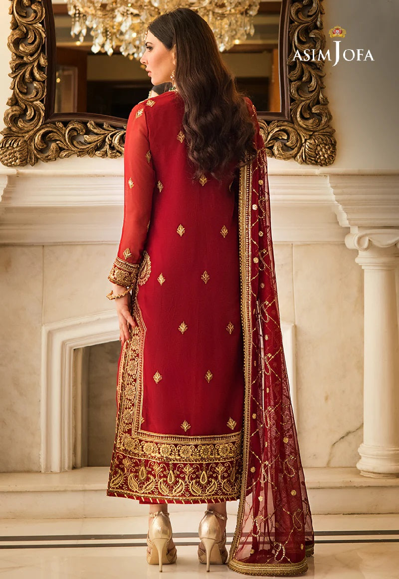 Asim Jofa Zari Sitara Embroidered Chiffon Georgette Unstitched 2 Piece Dress - AJZS 21