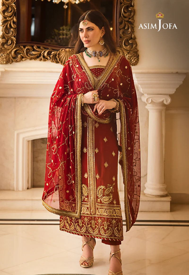 Asim Jofa Zari Sitara Embroidered Chiffon Georgette Unstitched 2 Piece Dress - AJZS 21