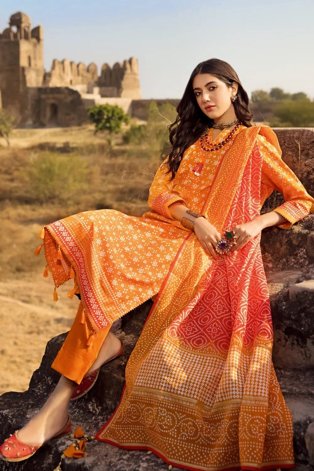 Gul Ahmed Digital Printed Chunri Lawn Unstitched 3 Piece Suit CL-22035A