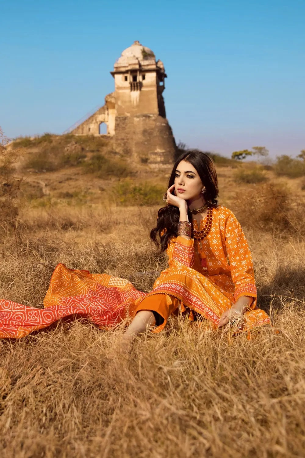 Gul Ahmed Digital Printed Chunri Lawn Unstitched 3 Piece Suit CL-22035A