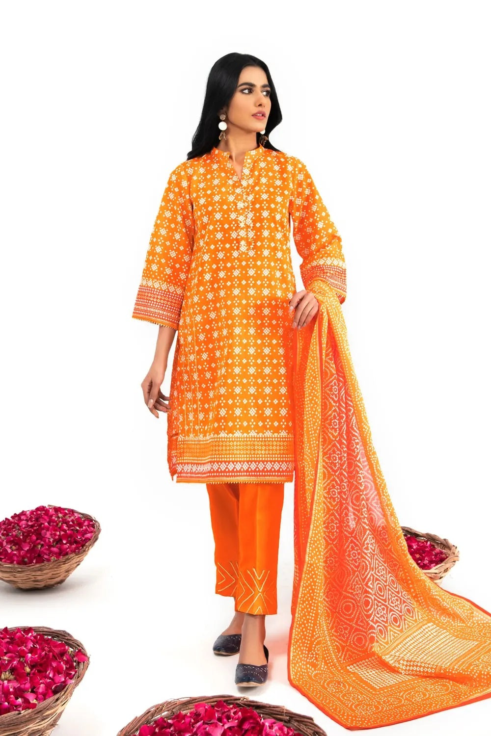 Gul Ahmed Digital Printed Chunri Lawn Unstitched 3 Piece Suit CL-22035A